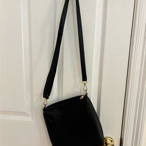 Everyday Black Crossbody Bag with Gold Hardware